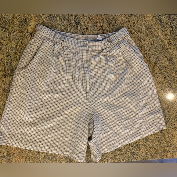 Vintage Women’s Flannel linen shorts Size 16 - Picture 1 of 10
